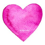 Vector watercolor heart splash background on wet paper