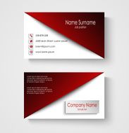 Business card with red white background template N2