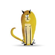 Funny cat Watercolor sketch for your design N2