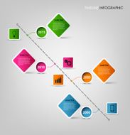 Time line info graphic square design element template N2