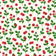 Seamless pattern with cowberry