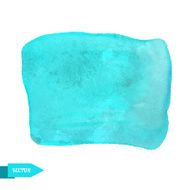 Watercolor turquoise paint stain isolated on white background