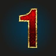 1 vector red letter with gold