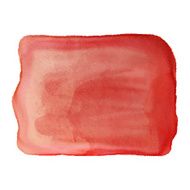 Watercolor red paint stain isolated