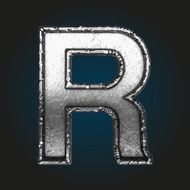 r vector metal letter