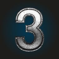 3 vector metal letter