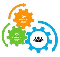 3 gear color vector for business plan N2