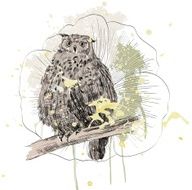 sketch of a owl N6