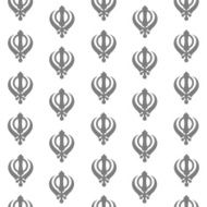 Sikh Symbol Seamless Pattern Grey