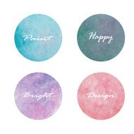 Set of circle banners Vector illustration pink blue violet dar