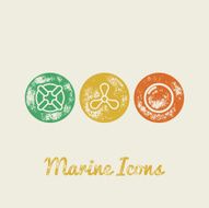 Lifebuoy Bubble and Propeller Marine Retro Icons - Grunge Vintage N2
