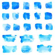 Blue watercolor square and recktangle stain set