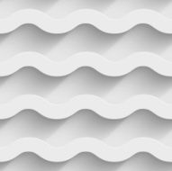 Abstract white paper 3d horizontal waves seamless background