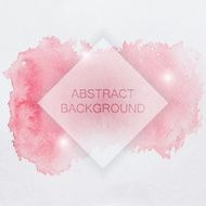 Abstract Watercolor Background with Red Splash and Square