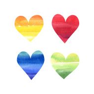 Amazing watercolor hearts