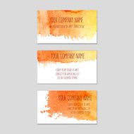 Set of business cards with watercolor background N9