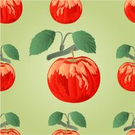 Seamless texture apple with leaf vector