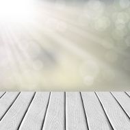 wooden floor over blurred nature background