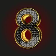 8 black letter with gold