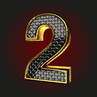 2 black letter with gold