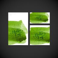 handwritten Happy Mothers Day retro label with light rays N3