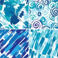 seamless pattern with blots and ink splashes in blue colors