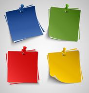 Note color paper with push colored pin template N2