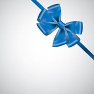 blue ribbon with bow vector illustration