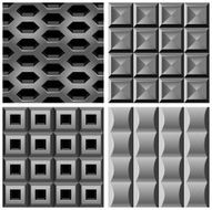 Vector set with metal seamless patterns -