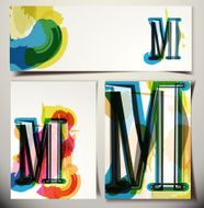 Artistic Greeting Card Letter M N2