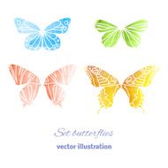 Collection Vector Watercolor Butterflies N2
