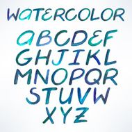 Watercolor blue font