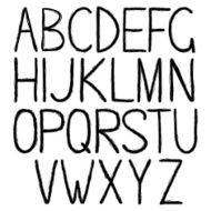 Handwritten black alphabet vector design