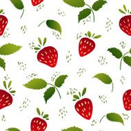 Seamless pattern with strawberries and leaves Gradient color Vector N2
