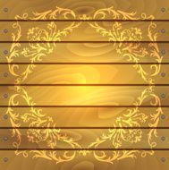 Floral frame on wood background N3