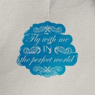 wrinkled textured paper with engraving scratched quote label