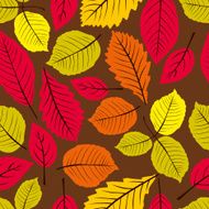Beautiful leaves seamless pattern vector endless background