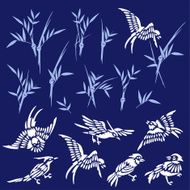 Bamboo bird illustration N3