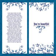 Vertical template greeting card Decorated with floral elements N2