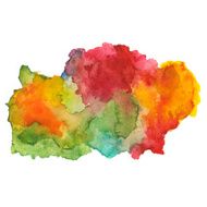 Watercolor colorful paint stain