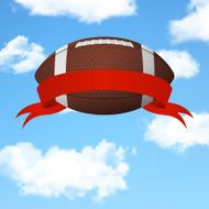 Football flying in the sky Vector background