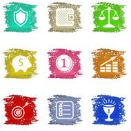 Vector colorful grungy icons set N2
