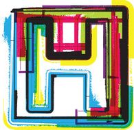 Colorful Grunge Font LETTER H