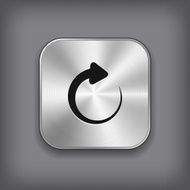 Media player icon - vector metal app button