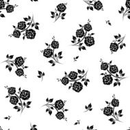 Seamless black and white floral pattern Vector illustration N4