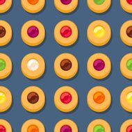 Round jam cookies seamless pattern N2