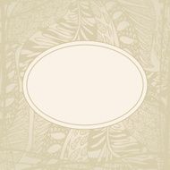 Doodling greeting card with hand drawn feathers