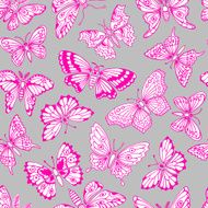 seamless pattern with decorative butterflies N28