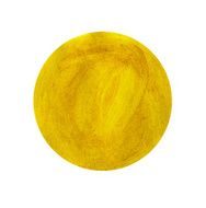 Abstract yellow watercolor painted circle