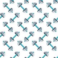 Sports seamless pattern with dumbbells